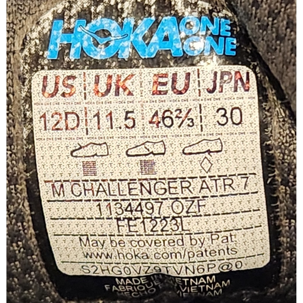 Hoka One One Shoes Mens 12 Gray Challenger ATR 7 Sneakers 1134497 OZF - Picture 11 of 11